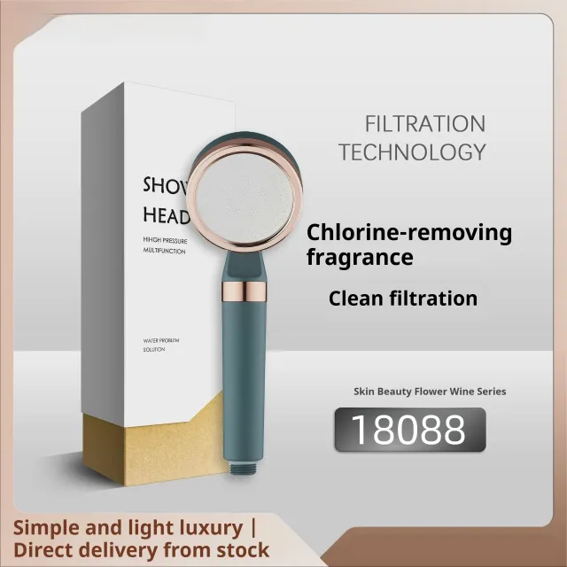 Skin Care Chlorine Removal Fragrance Hand held Shower Booster Filter Green - Shop at LoveMi