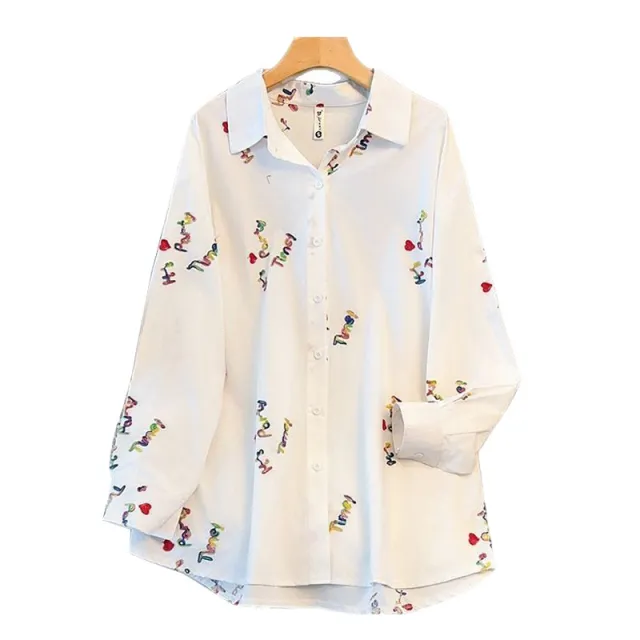 Fashion Personality Female Letter Embroidered Top White - Shop at LoveMi