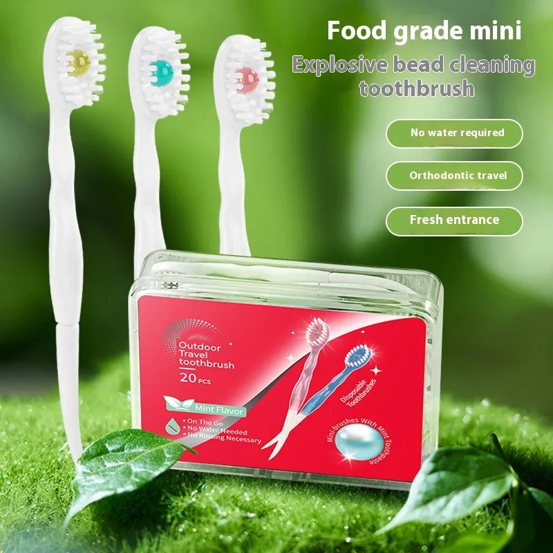Mini Toothbrush Soft Bristle Brushing - 1 Box Of 20 Mint Flavor