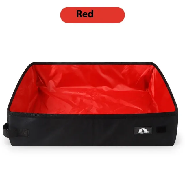 Portable Foldable Litter Box Waterproof Oxford Cloth Red - Shop at LoveMi