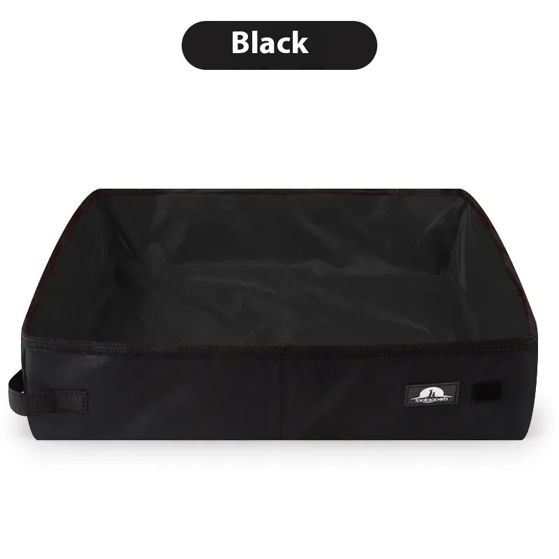 Portable Foldable Litter Box Waterproof Oxford Cloth - Black