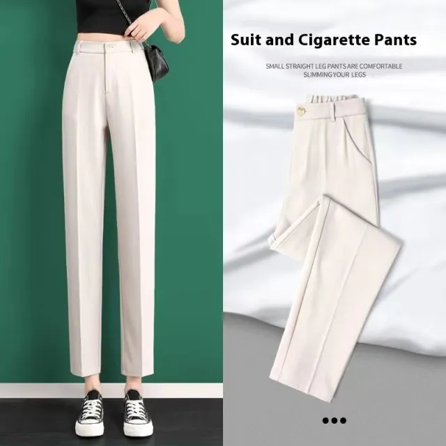 White Suit Pants For Women Spring And Autumn Loose Apricot - Shop at LoveMi