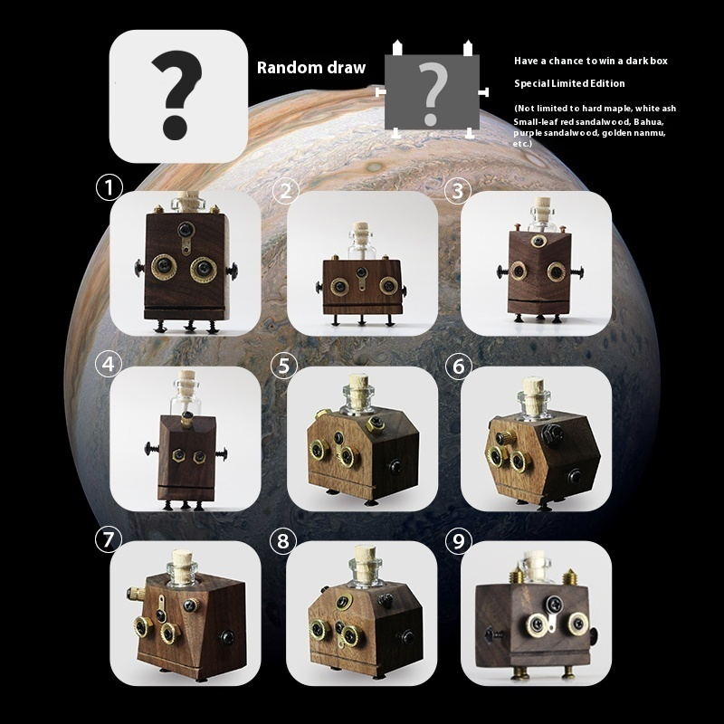 Black Walnut Aroma Diffuser Outlet Wooden Car Decoration Essential Oil Bottle Robot