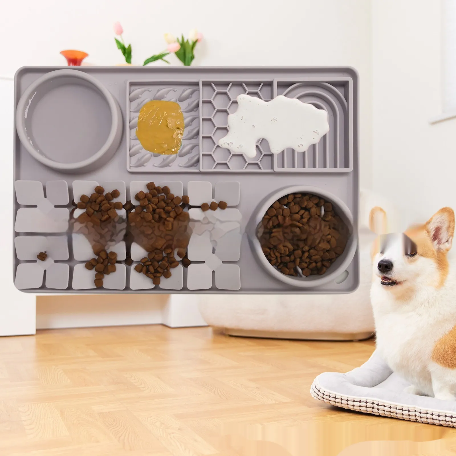 Pet Tableware Slow Food Suction Cup Mat