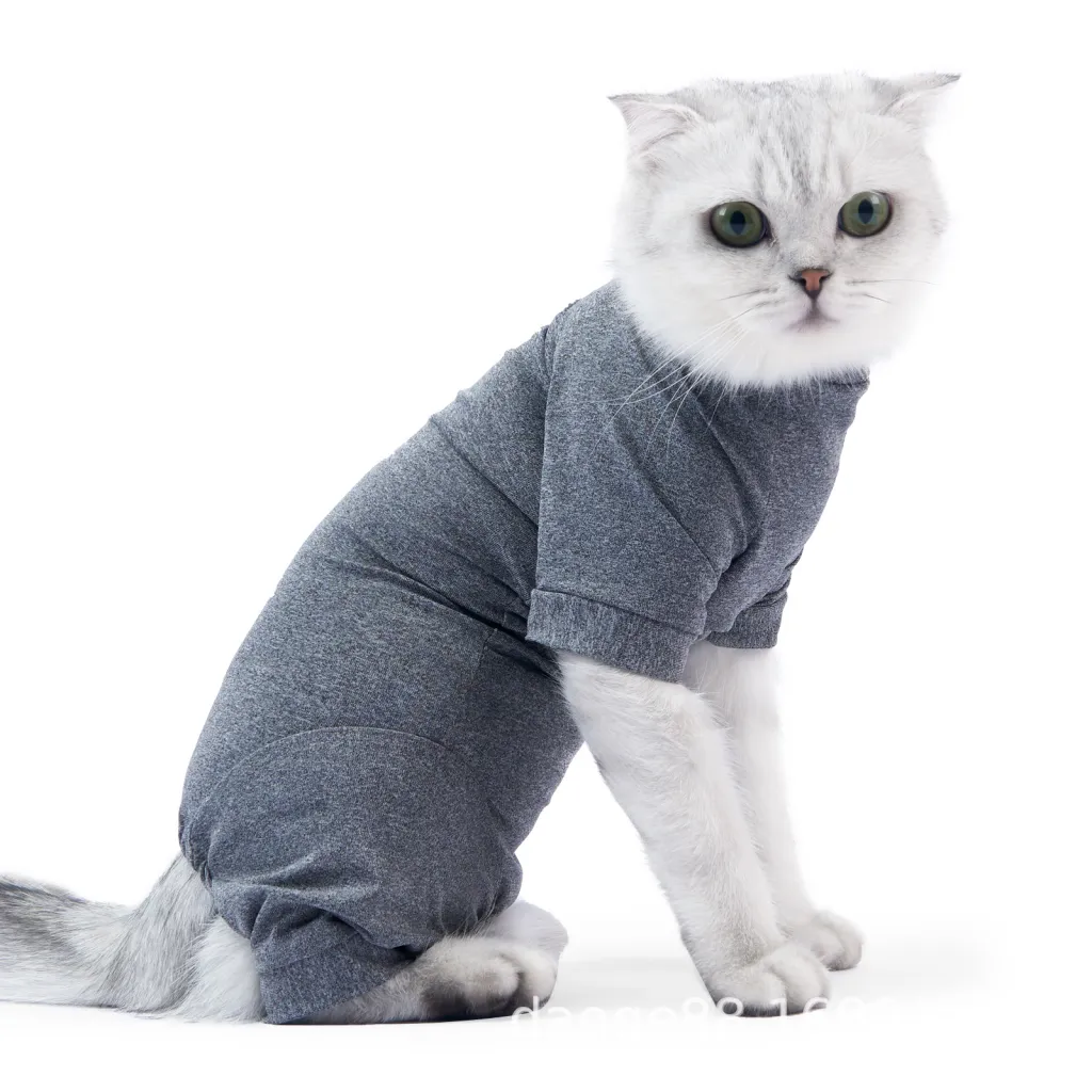 Personalized New Cat Sterilization Clothing - Flower Gray