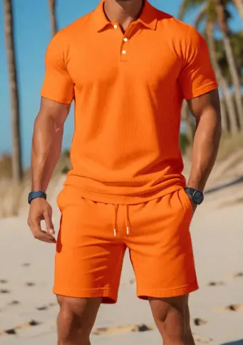 Fashion Short Sleeve Casual Men's Suit
