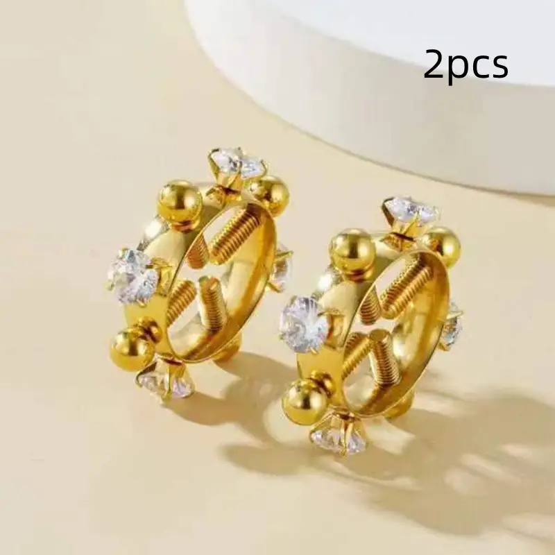 Adjustable Round Four Locking Screws Four European And American Zircon Nipple Ring