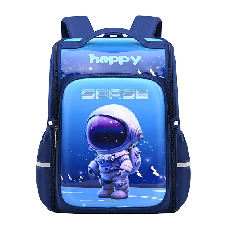 Cartoon One-piece Lightweight Children's Backpack - Blue