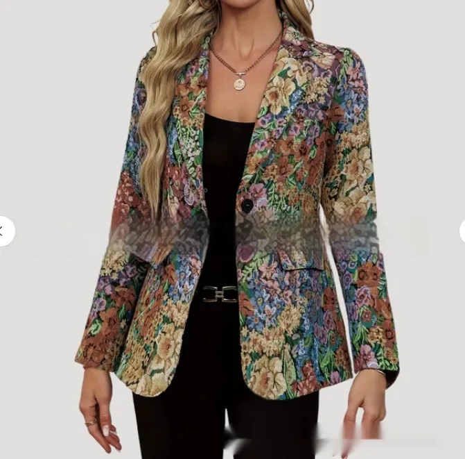 New Suit Fashion Elegant One Button Women's Coat - Color-S