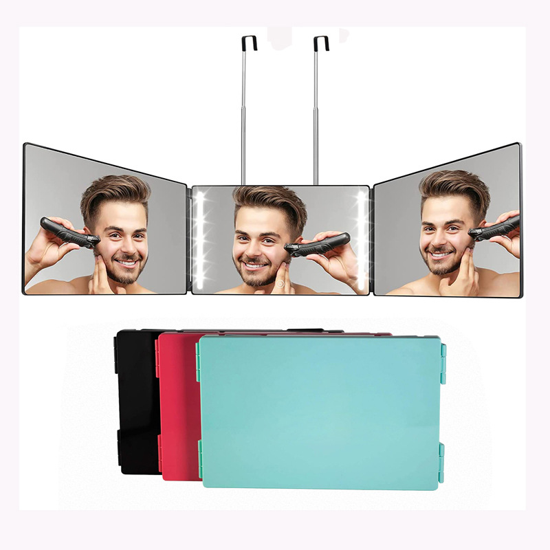 Cosmetic Mirror Retractable Adjustable Hanging Folding Three Sides