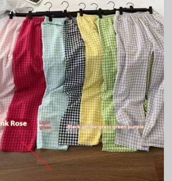 Japanese Style Plaid Casual Wide-leg Pants For Women