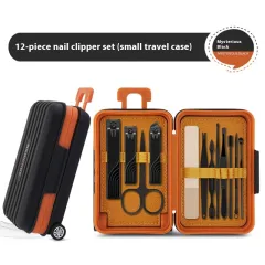 Portable Travel Case Nail Scissors Home Use Set - Mysterious Black - View 1