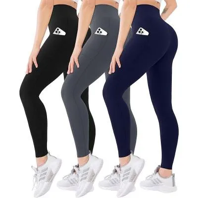 High Waist Belly Contracting Yoga Pants Soft Sports Abdominal Pants - Navy