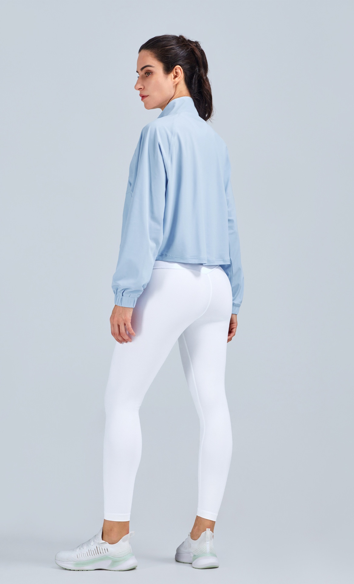 Stand Collar Cardigan Pocket Lightweight Breathable Windproof Sportswear