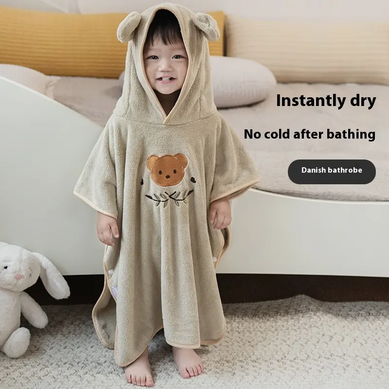 Coral Fleece Children's Bathrobes Cartoon Cloak Wearable