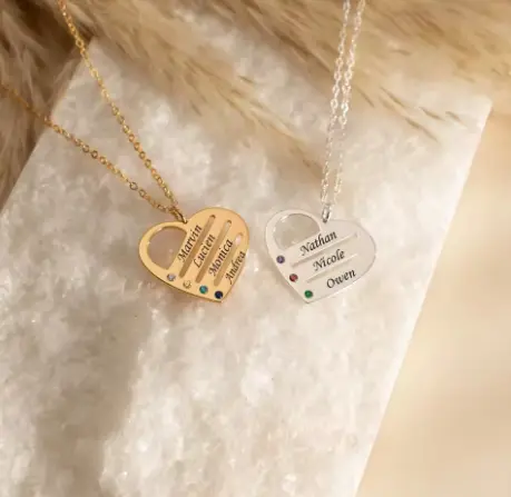 DIY Heart-shaped Name Necklace For Family Birthday