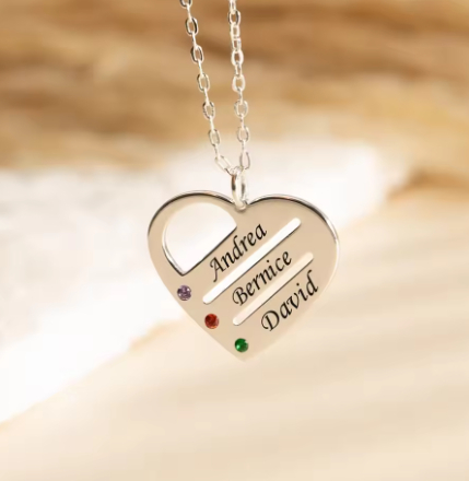 DIY Heart-shaped Name Necklace For Family Birthday