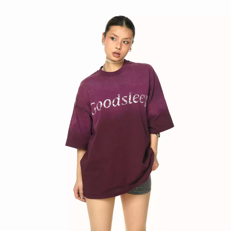 Women's Letter Gradient Short-sleeved T-shirt Summer Loose