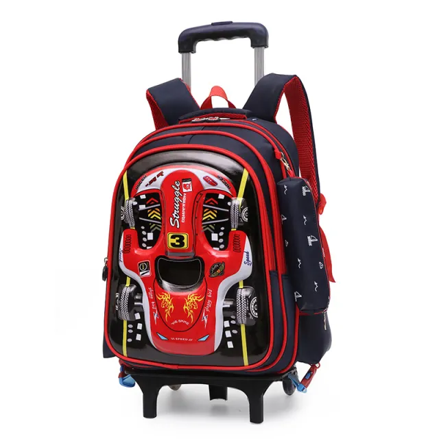 Trolley Primary School Waterproof 3D Car Detachable Burden Reduction Children Backpack Red - Shop at LoveMi