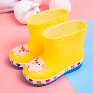 The Waterproof Shoes For Children In Dinosaur Are Thickened And Flexed