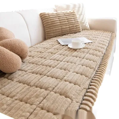 Corduroy Sofa Cushion Plush Cushion Simple Modern Non-slip Leather Sofa Cover
