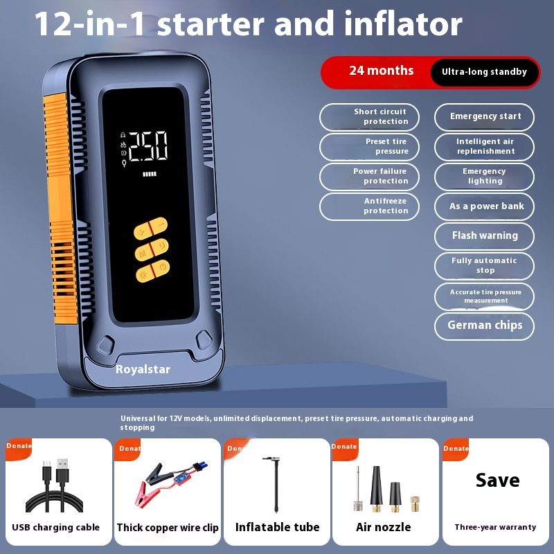 Automobile Emergency Start Power Source Vehicle AirPump All-in-one Machine – 10000 01