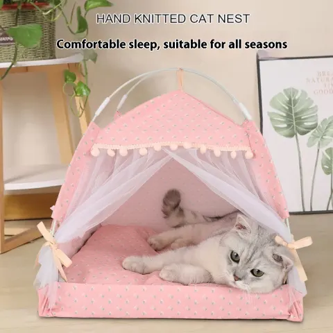 Cat Nest Kennel Summer Semi-closed House Mat Foldable Outdoor
