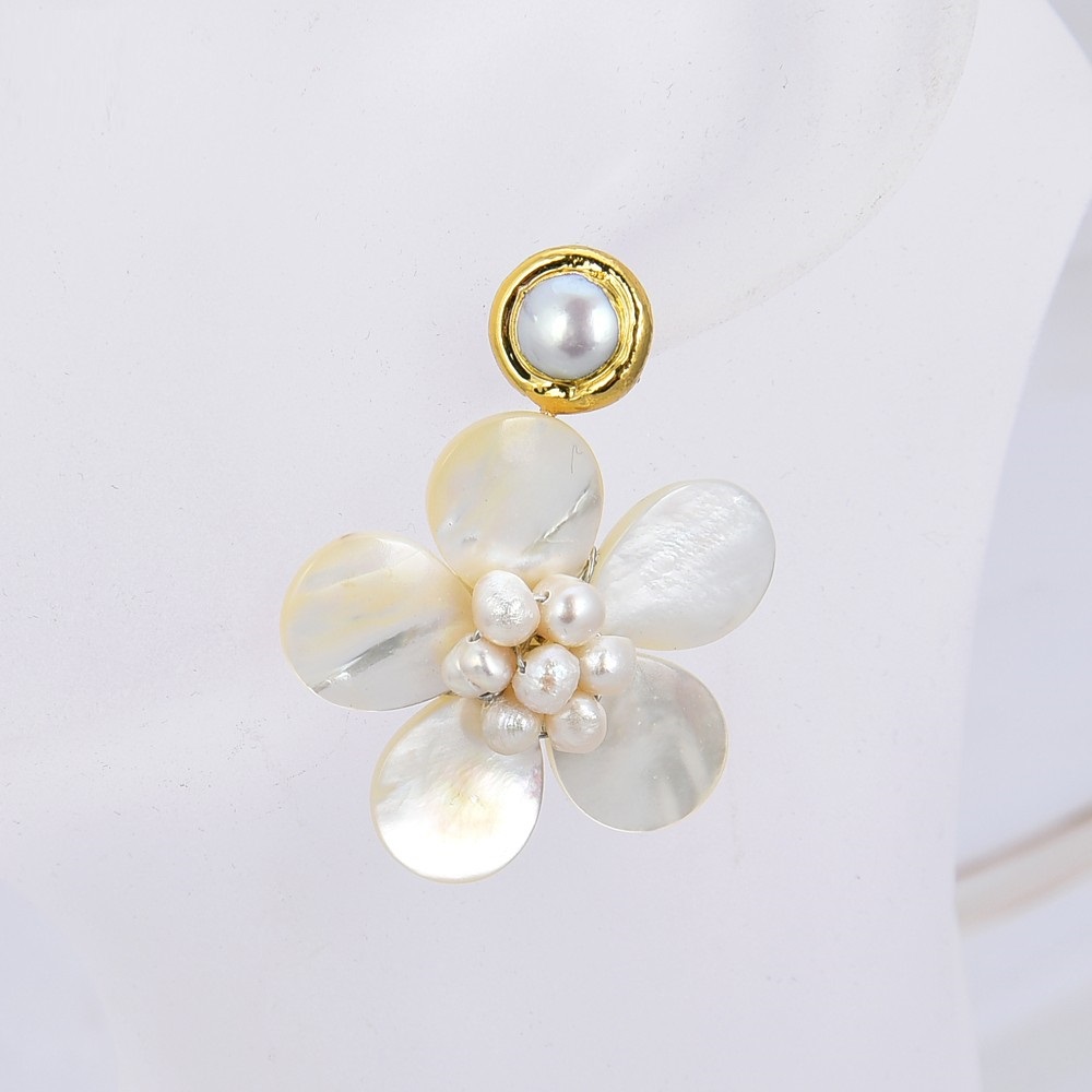 Natural Gold-plated Pearl Earrings Jewelry