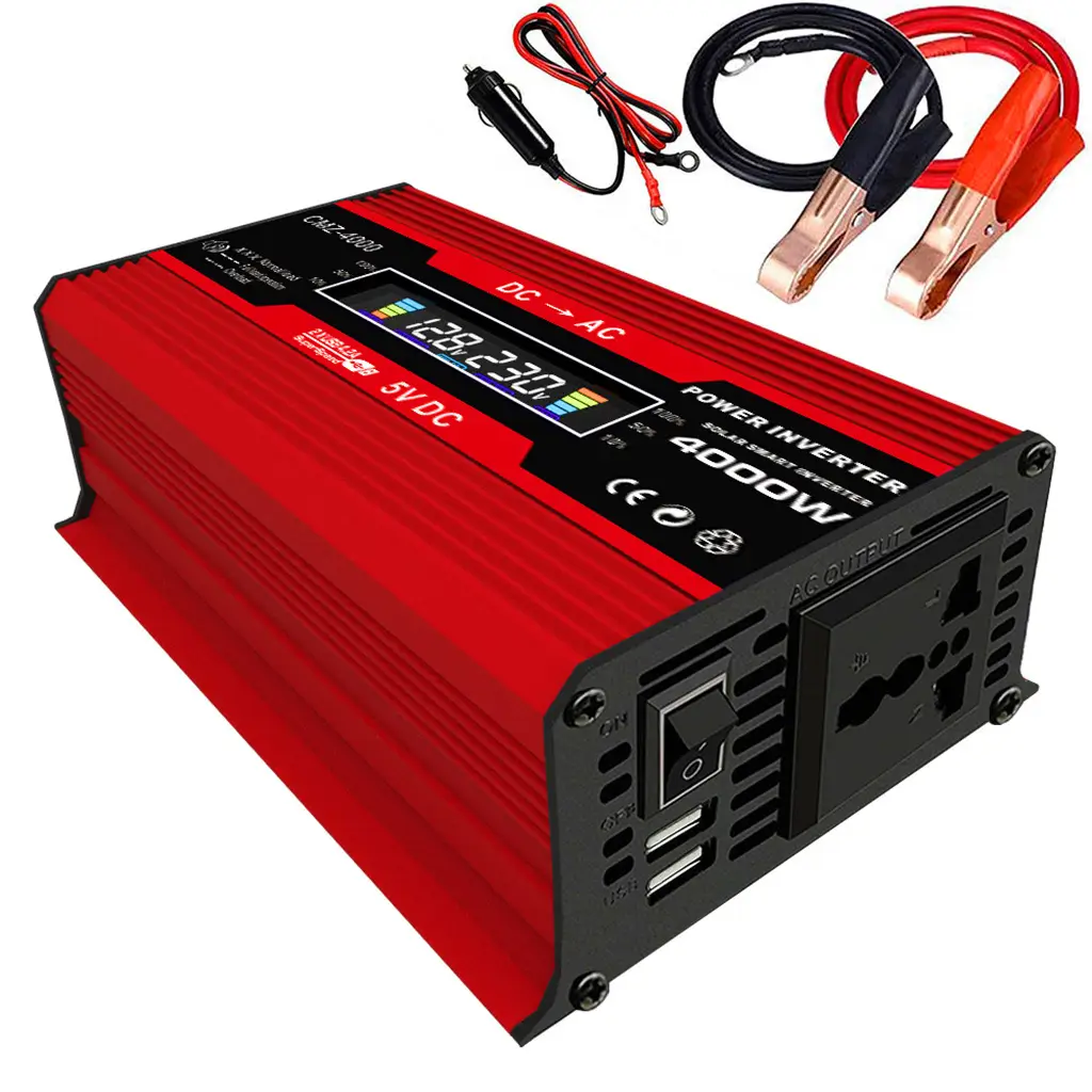 Car Inverter 300W 12V To 110V Intelligent Digital Display Screen