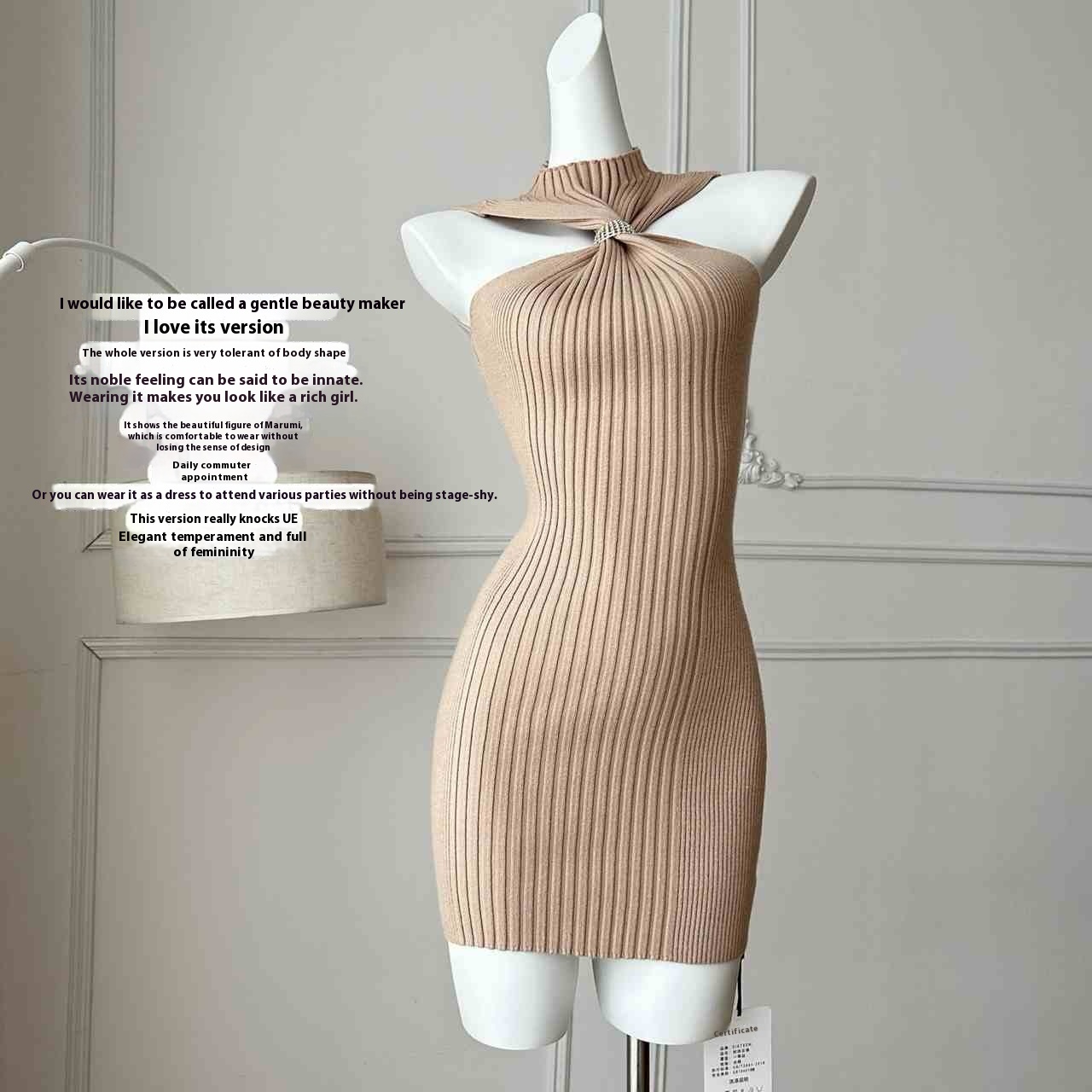 Twisted Vest Knitted Dress Women's Sleeveless Sweater Hip Skirt