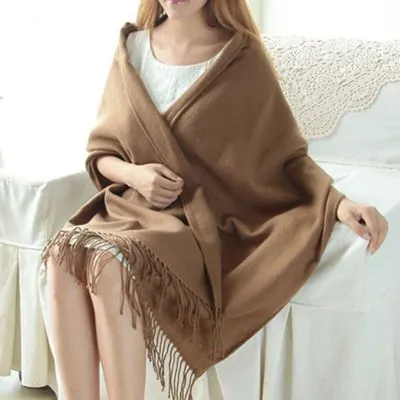 Men's Fashion Solid Color Scarf Shawl - Khaki