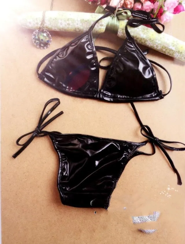 Three-point Bikini Hollow Underwear Suit - Black
