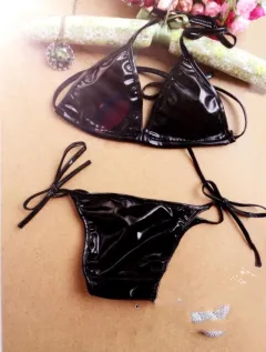Three-point Bikini Hollow Underwear Suit - Black - View 1