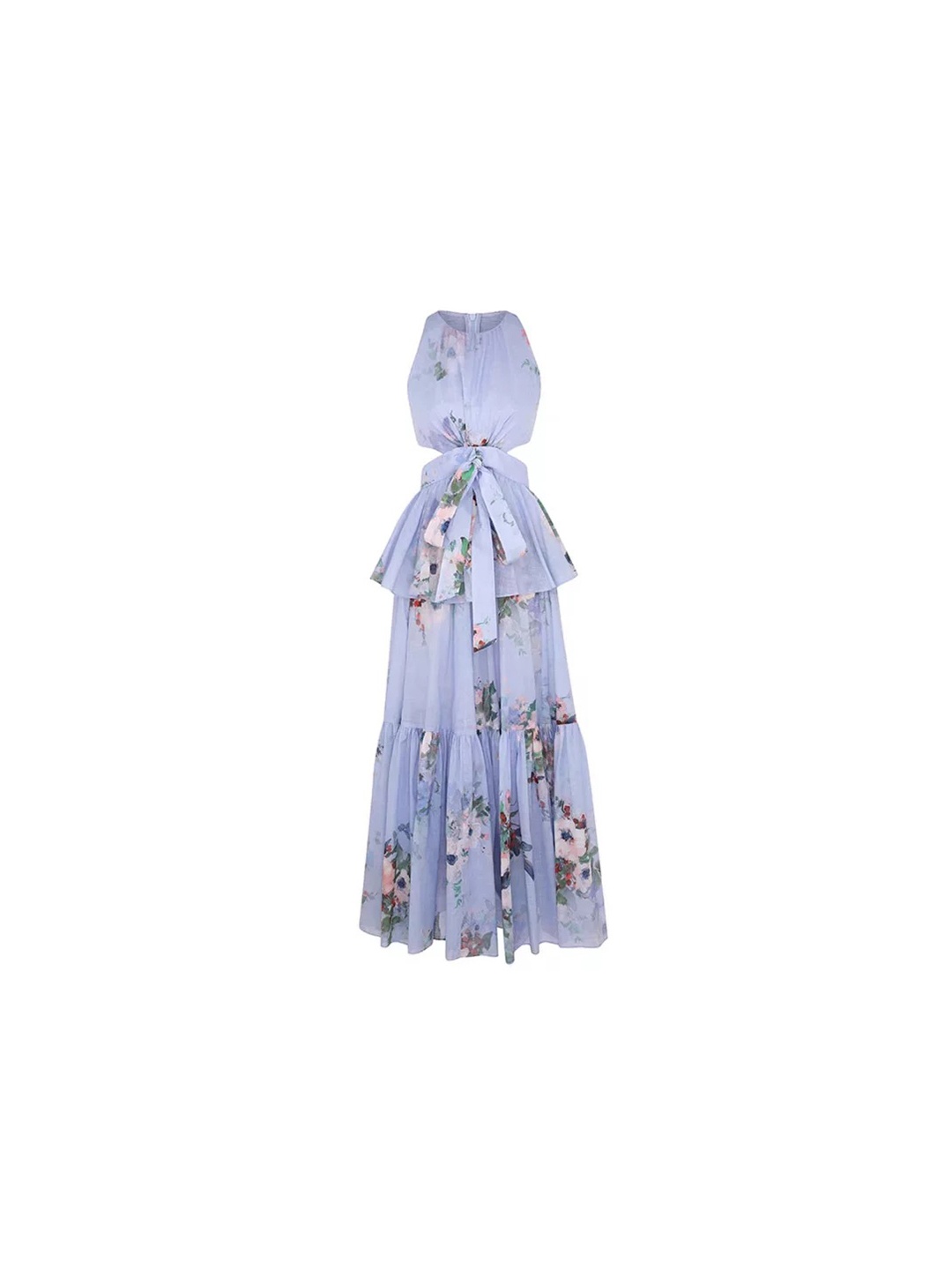 Gentle Printing Waist-baring Dress Women's Fashion Slimming Dress