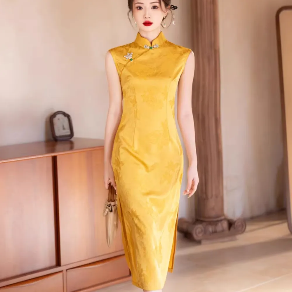 Women's Improved Cheongsam Bridal Marriage Engagement Morning Gowns Dress