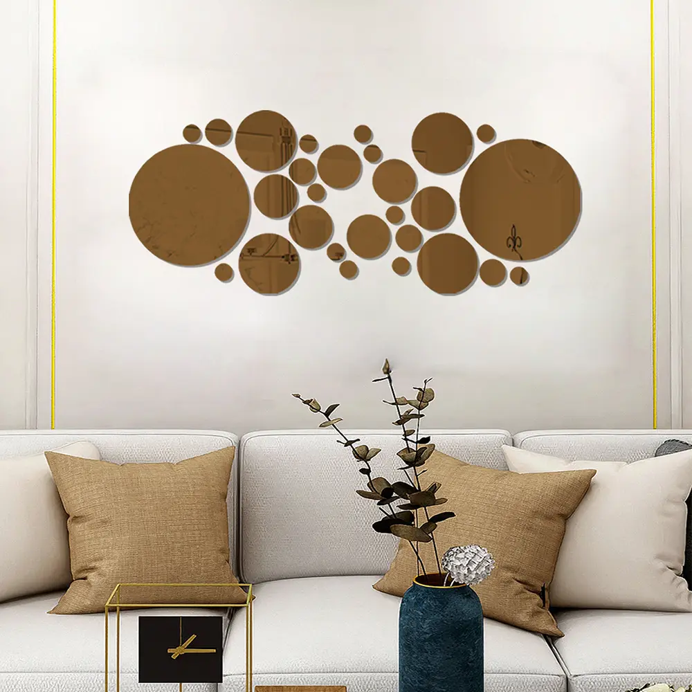 Big And Small Circles Mirror Sticker 3D