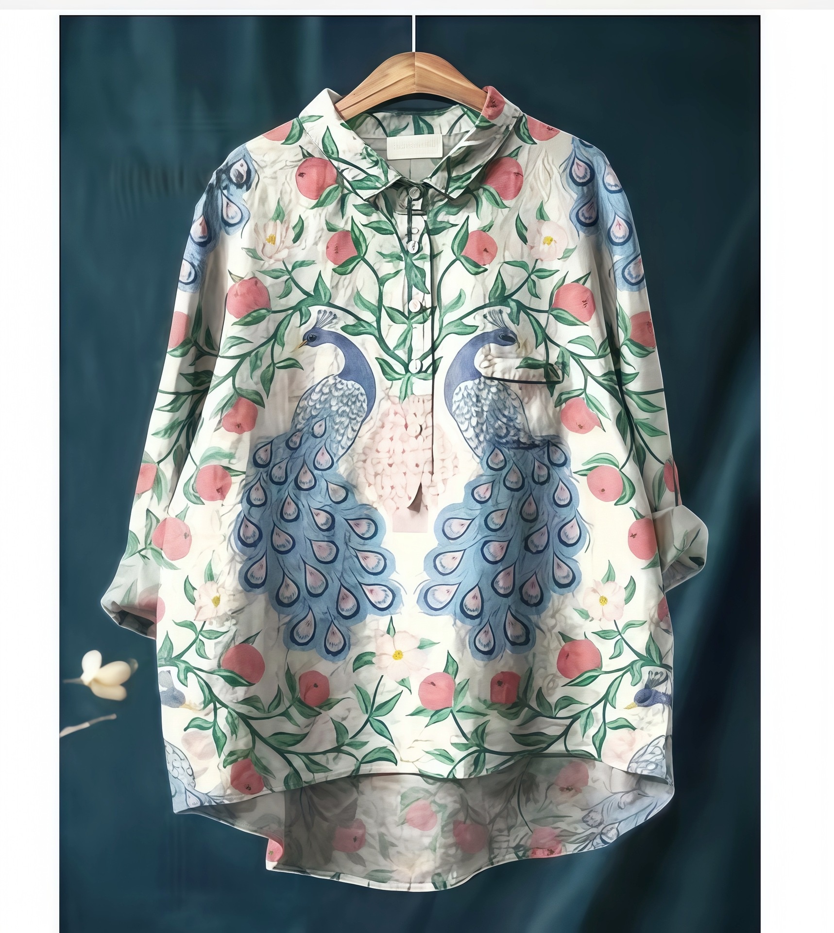 Plus Size Women's Vintage Floral Shirt