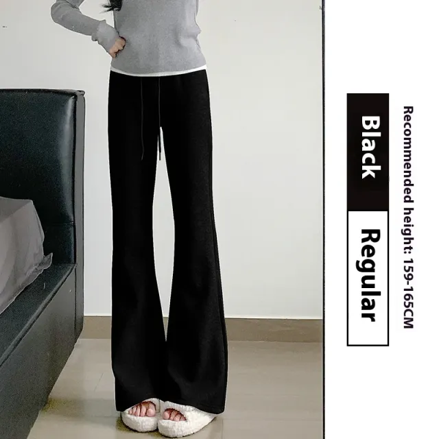 Women's Spring And Autumn High Waist Slimming And Straight American Pants Black - Shop at LoveMi
