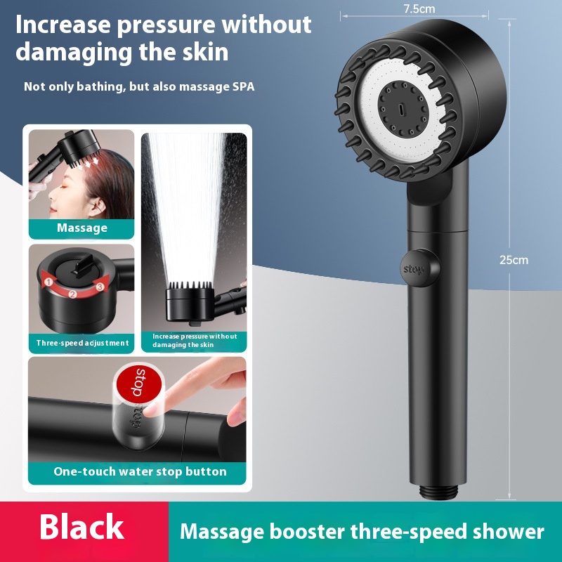 Supercharged Shower Head Pressurized Filtration Bath Set
