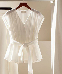 Fashionable French White Top With Temperament Slimming Two piece Pants White Single Top - Shop at LoveMi