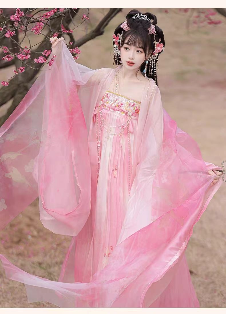 Tang Chest-high Dress Embroidery Chinese Traditional Han Ancient Costume