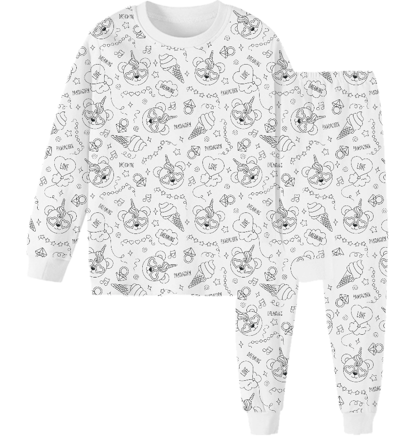 Children's DIY Hand-painted Graffiti Pajamas Suit