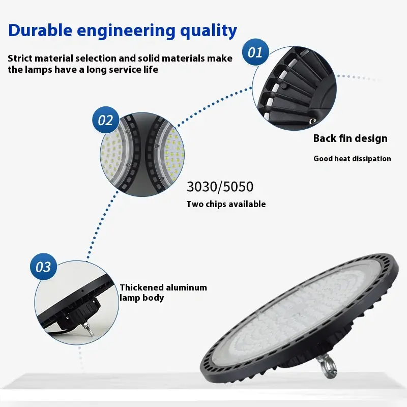 Waterproof Tunnel UFO-shaped Pendant Lamp For Industrial Use Workshop Lighting