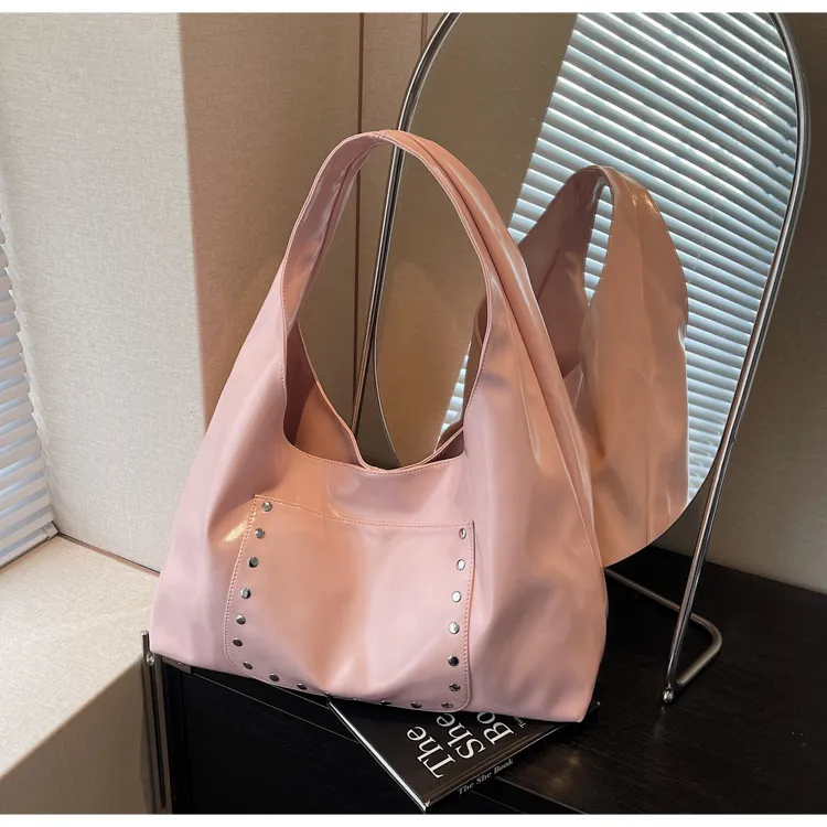 Simple Personality Fashion Handbags Shoulder Crossbody Bag - Pink