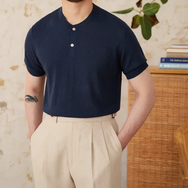 Linen Blended Men's Young Old Money Style Sweater