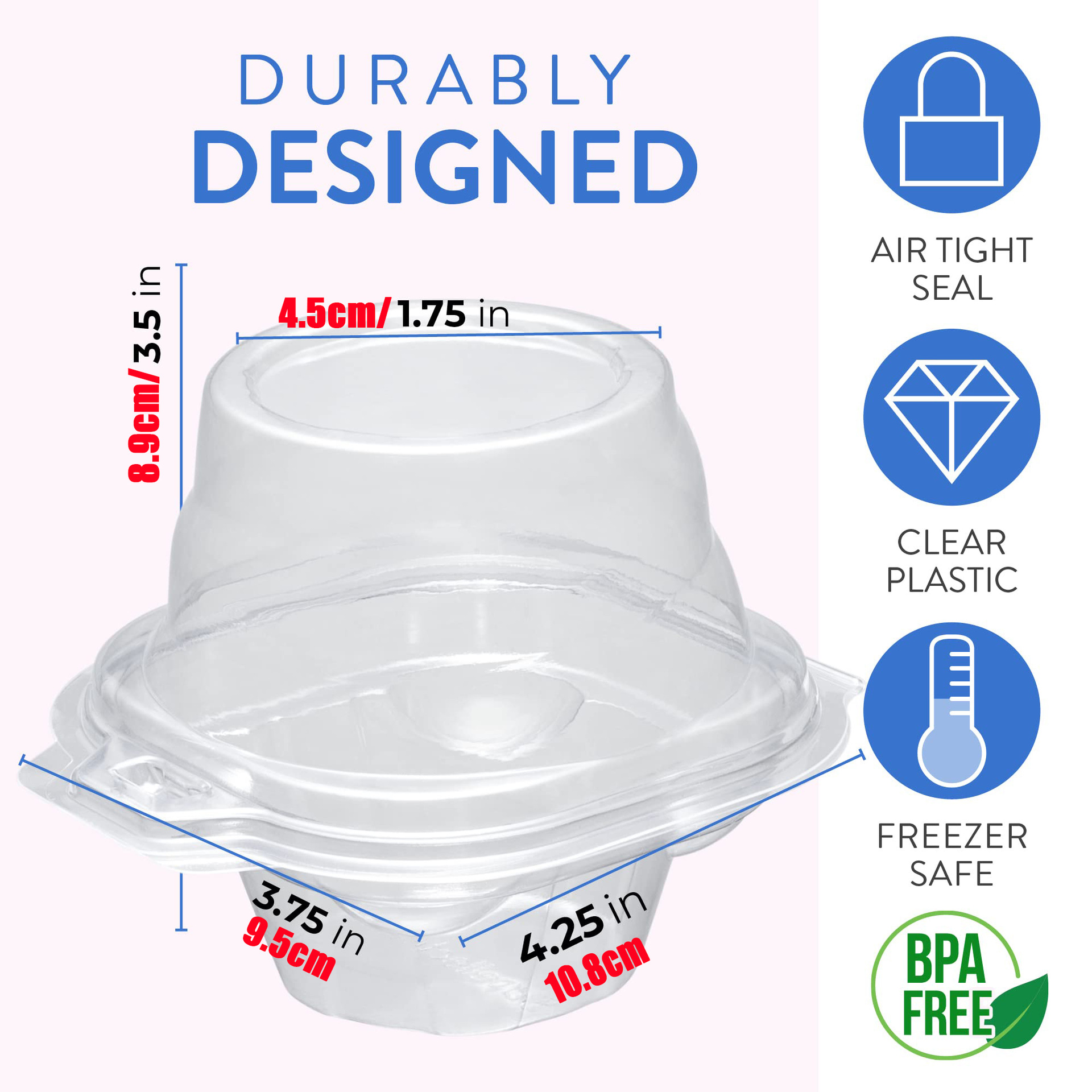 Amazon Cupcake Container Muffin Cup Packing Box Packaging Mousse Transparent