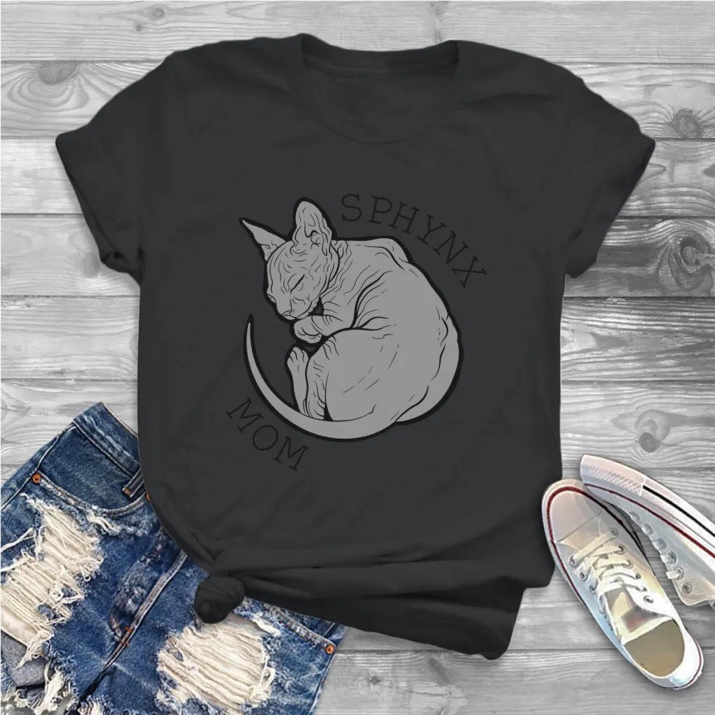 Women's Round-neck Loose Casual Print Short Sleeve - Black