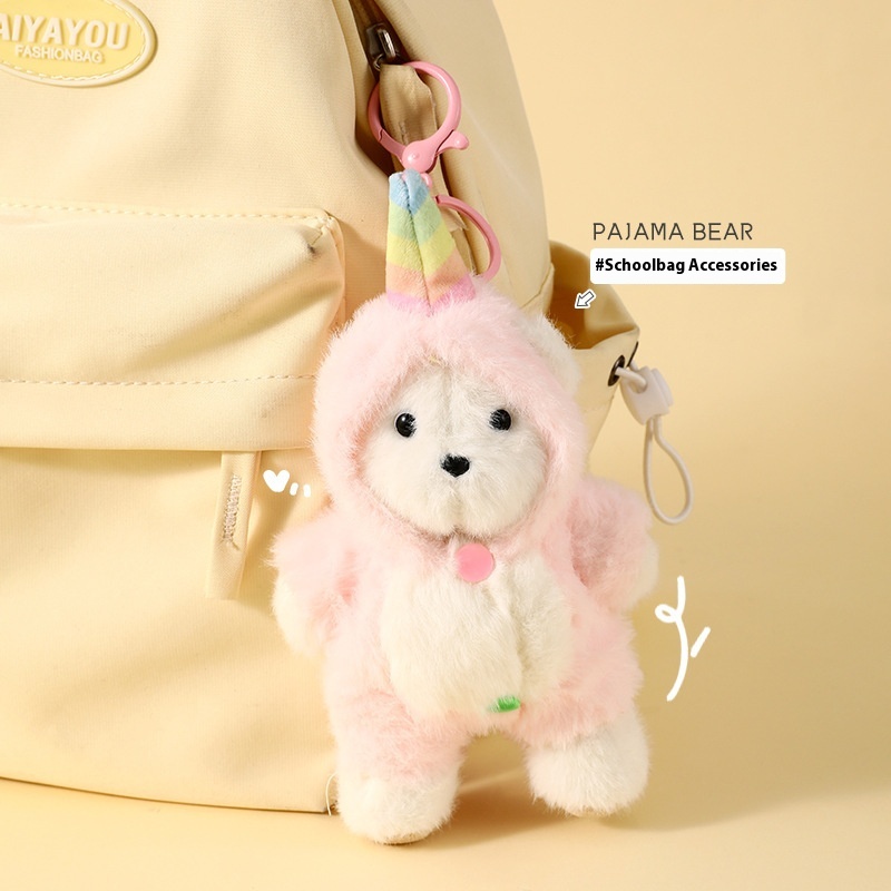 Cartoon Plush Pajamas Bear Keychain Pendant