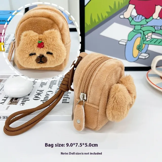 Kappabala Plush Coin Purse Children's Cute Schoolbag Pendant Storage Bag Apple Barrette Pibala - Shop at LoveMi
