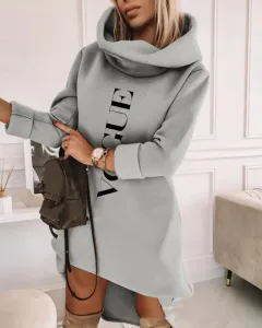 Women's Turtleneck Hooded Mid-length Sweater - Lzs6106A1 Ga-S - View 1